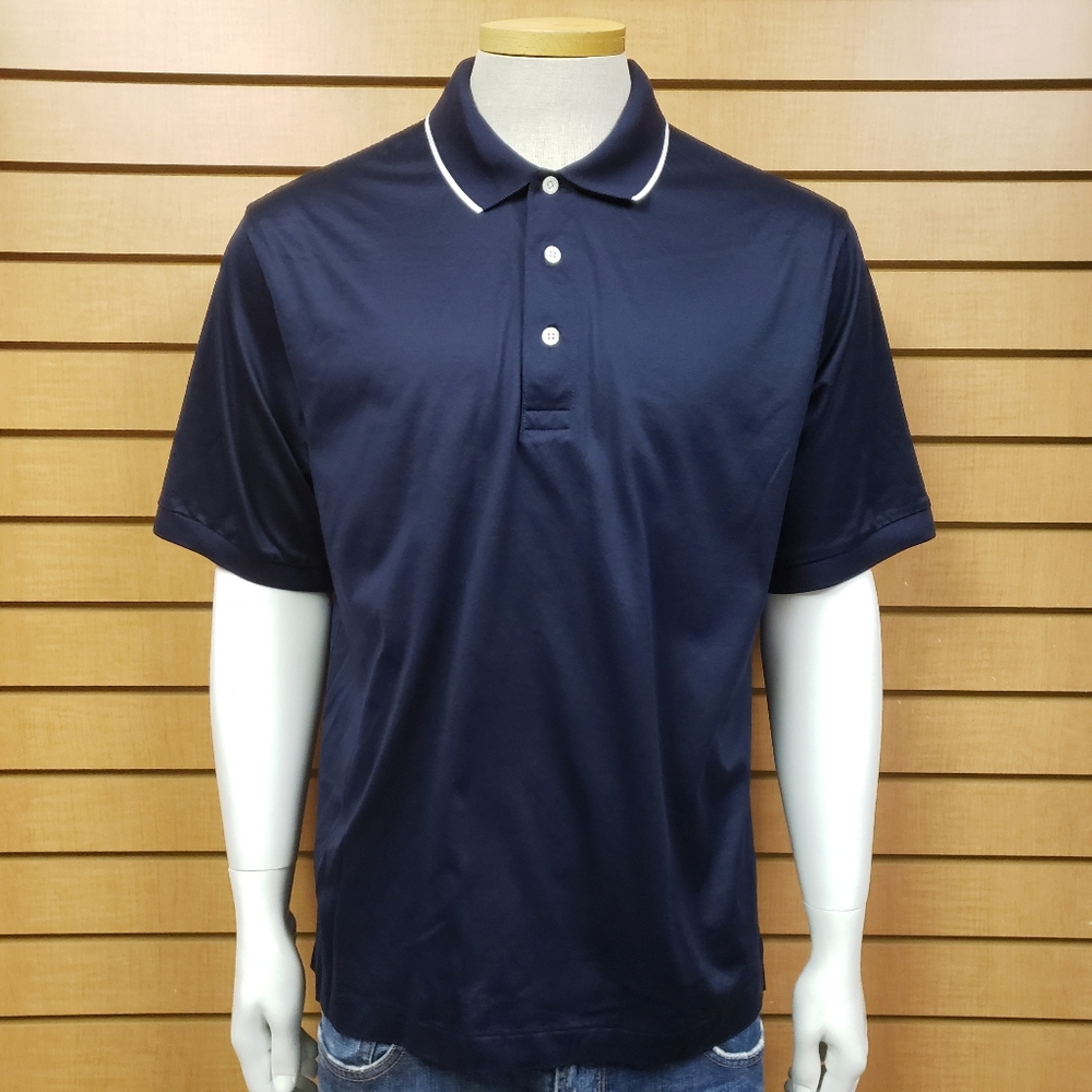 Brooks Brothers Performance Knit Dark Blue Polo Size Medium Golf Outdoors